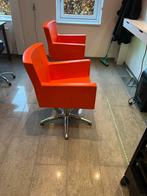 2 Kappersstoelen - Oranje, Ophalen of Verzenden, Gebruikt