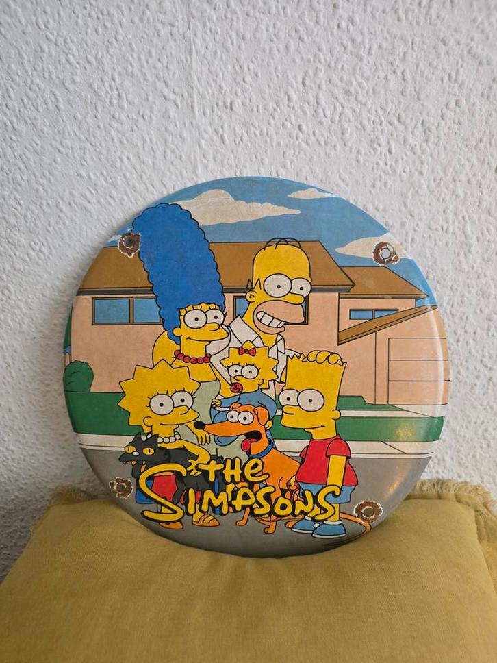 The Simpsons - Emaille op gebold staalplaat., Verzamelen, Merken en Reclamevoorwerpen, Gebruikt, Reclamebord, Ophalen of Verzenden