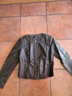M&S DONKERBRUIN IMMITATIE LEREN JASJE MET STUDS MAAT 42, Kleding | Dames, Bruin, Maat 42/44 (L), Nieuw, Ophalen of Verzenden