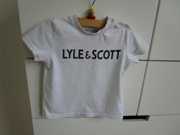 Lyle & Scott  maat 80 - wit shirt met tekstprint beschikbaar voor biedingen