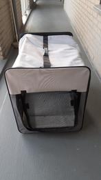 Hondenbench grijze canvas met ritsen, Dieren en Toebehoren, Hondenbenches, Ophalen, Gebruikt