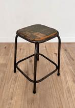 Vintage industrieel krukje, h 47 cm, Ophalen, Gebruikt, Staal