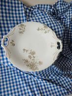 Antieke schaal voor petite four, bonbons etc wit goud 27 cm, Ophalen of Verzenden