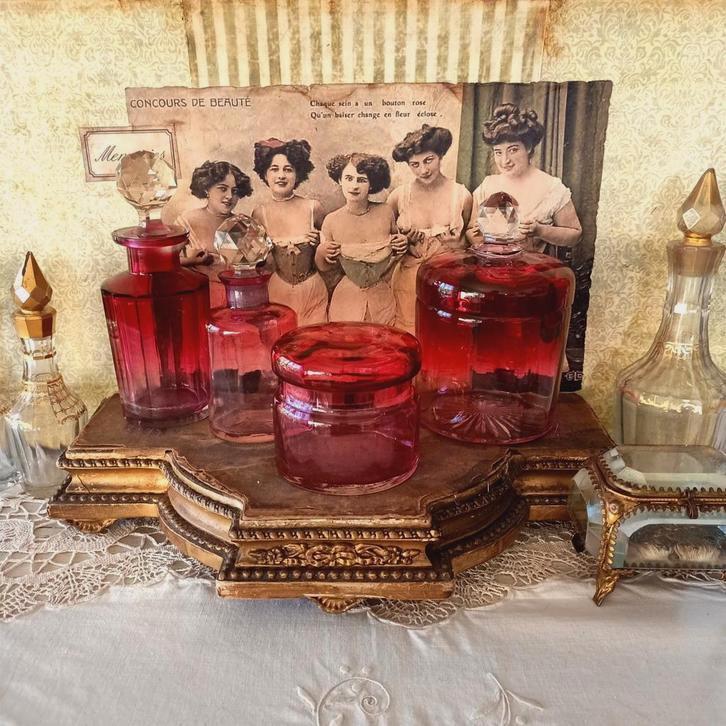 Val Saint Lambert kristallen toilet set, Antiek en Kunst, Antiek | Woonaccessoires, Ophalen of Verzenden