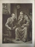 Petrus Schenk mezzotint "De Geketende en de Priester", Antiek en Kunst, Kunst | Etsen en Gravures, Ophalen