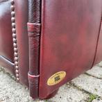 Chesterfield bank model Cavendish in oxblood red, rood leer., Ophalen, Gebruikt, 150 tot 200 cm, Rechte bank