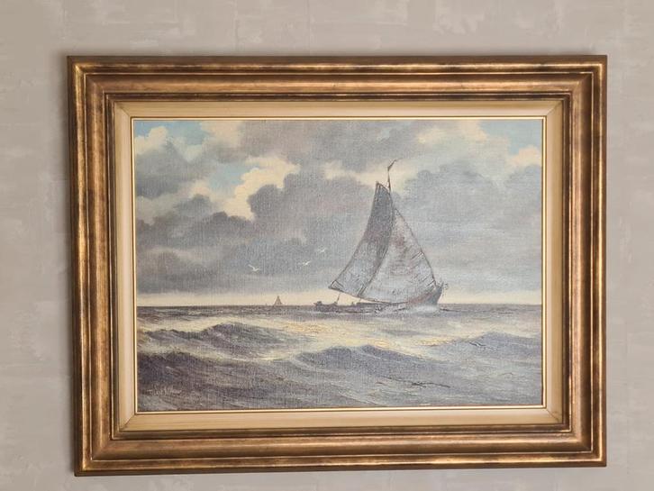 Reint Withaar - Botter van Elburg m. Certificaat, Antiek en Kunst, Kunst | Schilderijen | Klassiek, Ophalen