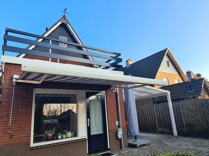 Zonwering Knikarm, Tuin en Terras, Zonneschermen, Gebruikt, Knikarmscherm, 150 tot 300 cm, 250 cm tot 450 cm, Ophalen