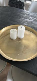 2 schalen 2 kaarsen, Huis en Inrichting, Woonaccessoires | Kandelaars en Kaarsen, Ophalen, Zo goed als nieuw, Overige materialen