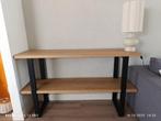 Prachtig eiken/stalen sidetable, Huis en Inrichting, Tafels | Sidetables, Ophalen of Verzenden, Zo goed als nieuw, 25 tot 50 cm