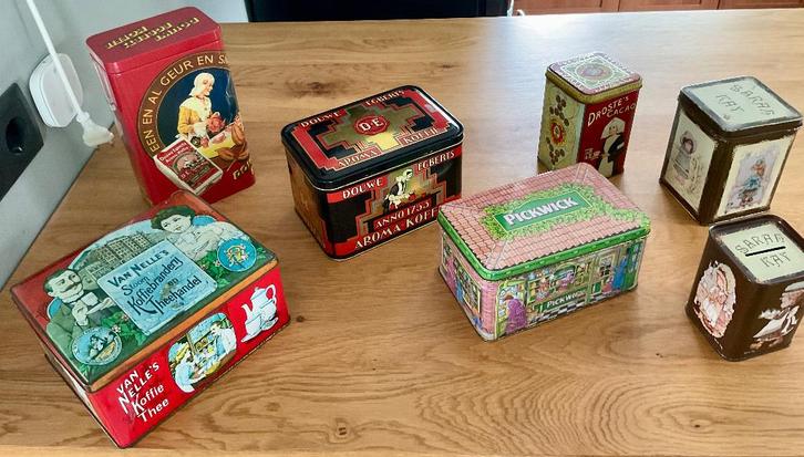 D.E/pickwick/Van Nelle /Droste/Sahrah Kay/Katy Jane series, Verzamelen, Blikken, Gebruikt, Koffie, Van Nelle, Ophalen of Verzenden