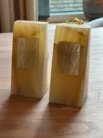 Tweetal handgemaakte Onyx-marmeren boekensteunen, Ophalen of Verzenden, Gebruikt