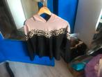 Mix kleurige panterprint hoodie, Bruin, Ophalen of Verzenden, Maat 36 (S), Gedragen
