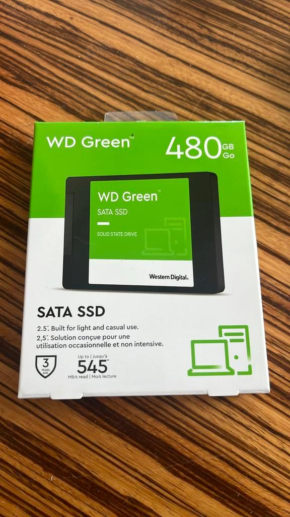 WD Green 480GB SSD (2,5”, SATA, nieuw in doos):, Computers en Software, Harde schijven, Zo goed als nieuw, Laptop, Intern, Ophalen of Verzenden