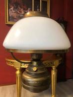 Hanglamp / olielamp koper -  American coop 1850 - olie lamp, Ophalen of Verzenden, Glas, Klassiek / antiek, Minder dan 50 cm