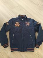 Ramez by Munero winterjas blauw / cognac L, Kleding | Heren, Ophalen of Verzenden, Zo goed als nieuw, Maat 52/54 (L), Blauw