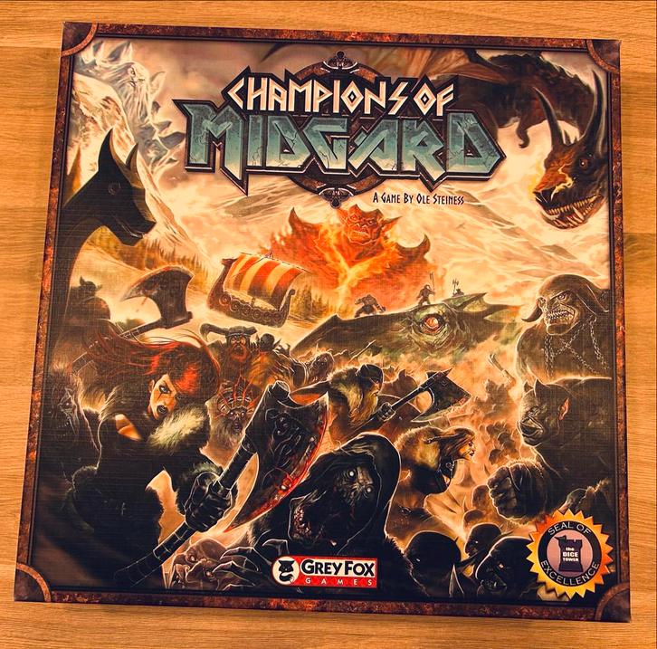 Champions of Midgard, Hobby en Vrije tijd, Gezelschapsspellen | Bordspellen, Zo goed als nieuw, Drie of vier spelers, Ophalen of Verzenden