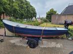 Stabiele stalen vlet 4,6m met motor & trailer – direct varen, Ophalen of Verzenden, Zo goed als nieuw