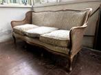 Vintage bank louis xv stof en rotan, Antiek en Kunst, Ophalen of Verzenden
