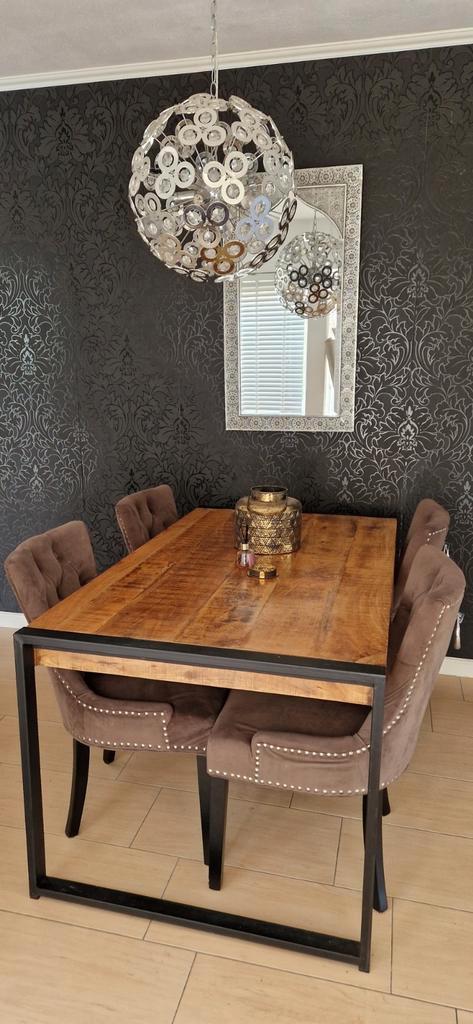 Mango tafel met 4.stoelen, Huis en Inrichting, Tafels | Eettafels, Gebruikt, 150 tot 200 cm, 50 tot 100 cm, Vijf personen of meer