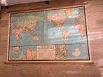 Grote wereldkaart — Jonker, Kwast & Zeeman - Jaren '50, Antiek en Kunst, Antiek | Schoolplaten, Ophalen, Geschiedenis