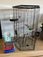 8 hoekige vogelkooi met glazen bak, Dieren en Toebehoren, Ophalen, Gebruikt, Aluminium, Vogelkooi