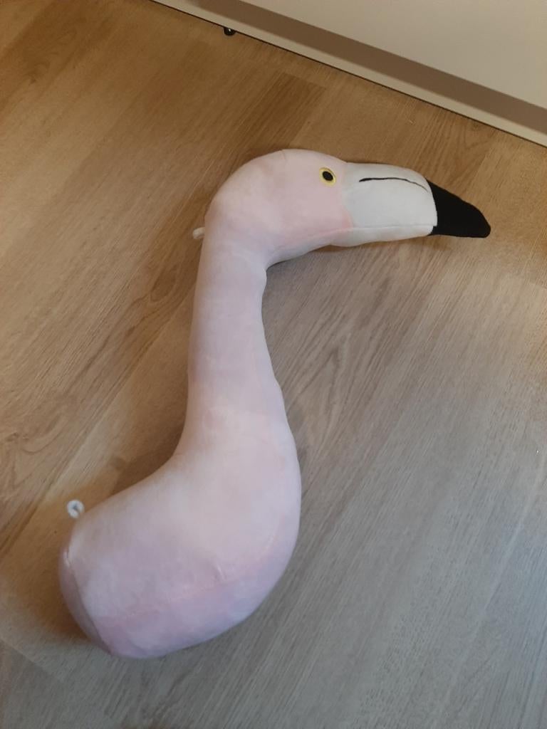 Flamingo kop knuffel wanddecoratie, Ophalen of Verzenden