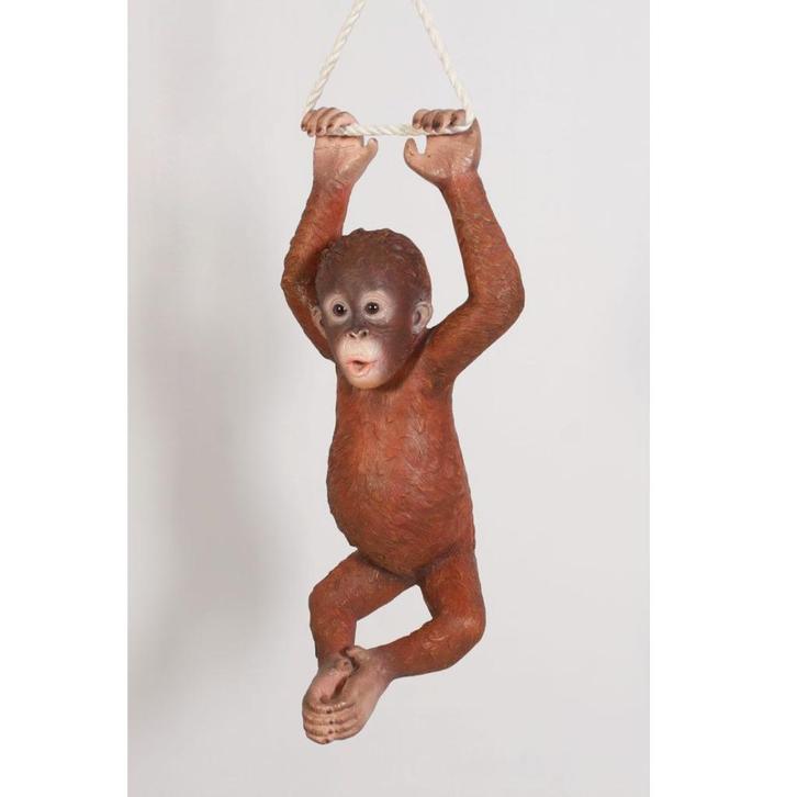 Hanging Baby Oranutan – Orang Oetan beeld Lengte 75 cm, Verzamelen, Dierenverzamelingen, Nieuw, Overige typen, Ophalen