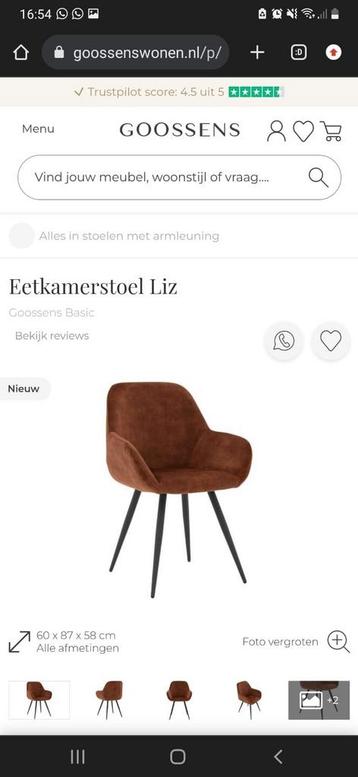 GEZOCHT: 2x eetkamerstoel Liz Goossens beschikbaar voor biedingen