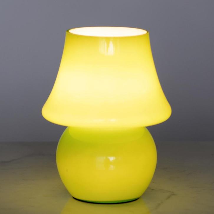 ✅ MUSHROOM tafellamp glas  klein model groen, Huis en Inrichting, Lampen | Tafellampen, Gebruikt, Minder dan 50 cm, Glas, Overige materialen