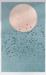 Ixxi zon en vogels, Ophalen, 100 tot 125 cm, Print, 75 cm of meer