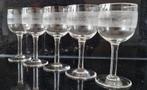 5 Mooi gegraveerde borrelglaasjes, Verzamelen, Glas en Borrelglaasjes, Ophalen of Verzenden, Gebruikt, Borrel- of Shotglas
