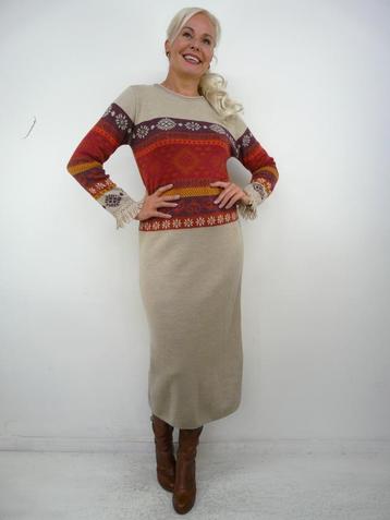 *Abfab Vintage Wollen Midi Lengte Jurk M* beschikbaar voor biedingen