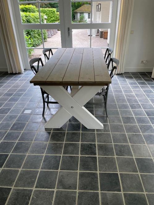Twee identieke eetkamertafels, Huis en Inrichting, Tafels | Sidetables, Zo goed als nieuw, 75 cm of meer, 150 tot 200 cm, Rechthoekig