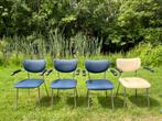 4 vintage Gebroeders de Wit Gispen stoelen jaren’70-‘80, Ophalen, Gebruikt, Blauw, Vintage