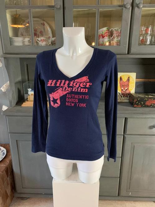 Leuke top longsleeve van Tommy Hilfiger maat S, Kleding | Dames, Tops, Gedragen, Maat 36 (S), Blauw, Lange mouw, Ophalen of Verzenden