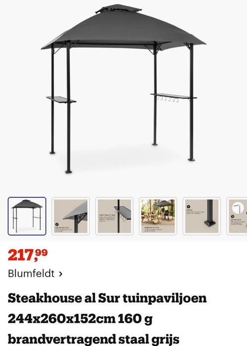 Blumfeldt NIEUW Partytent paviljoen, bbq-tent, overkapping, Tuin en Terras, Partytenten, Zo goed als nieuw, Paviljoen, Minder dan 5 meter