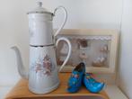 Witte koffiepot met bloemmotief, Ophalen of Verzenden
