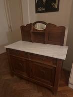 Antieke wastafel / commode met marmeren blad, Huis en Inrichting, Ophalen of Verzenden, Zo goed als nieuw, 100 tot 150 cm, Minder dan 100 cm
