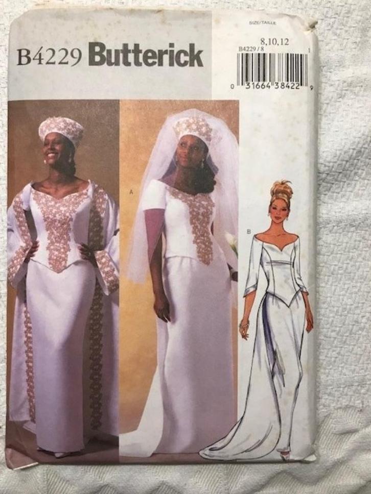 Naaipatroon Butterick B4229  Bruidsjapon, Avondjurk, Hobby en Vrije tijd, Kledingpatronen, Nieuw, Ophalen of Verzenden