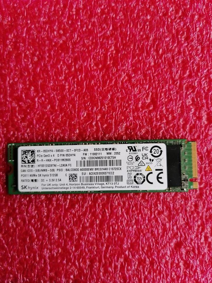 SK Hynix 512GB Nvme M2 SSD harde schijf - Zo goed als nieuw!, Computers en Software, Harde schijven, Zo goed als nieuw, Desktop