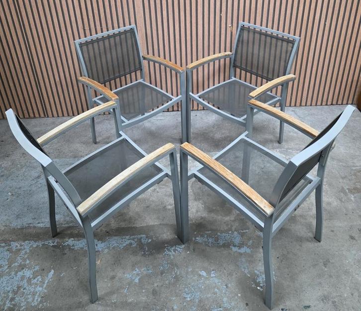 25 x Aluminium terrasstoelen terras cafe horeca stoelen cafe, Huis en Inrichting, Stoelen, Zo goed als nieuw, Vijf, Zes of meer stoelen