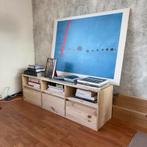 Massief hout TV meubel boekenkast met lades, Huis en Inrichting, Kasten | Boekenkasten, Minder dan 100 cm, 25 tot 50 cm, Gebruikt