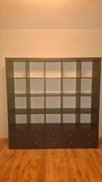 Ikea kast kallax 5x5 zwart, Huis en Inrichting, Kasten | Vitrinekasten, Ophalen, 150 tot 200 cm, Zo goed als nieuw, 150 tot 200 cm