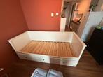 IKEA bed Hemnes uitschuifbaar tot 160cm, Huis en Inrichting, Ophalen, Gebruikt, Wit, Tweepersoons