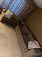 Luxe L-vormige hoekbank van velvet/velours/suède, Gebruikt, Hoekbank, Ophalen of Verzenden, Stof