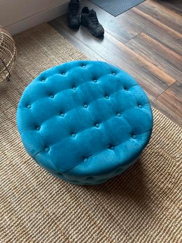 Blauwe Stoffen Poef beschikbaar voor biedingen