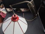 Retro lamp, glas in lood, wandlamp, draaibaar, chroom, Ophalen of Verzenden, Huis en Inrichting