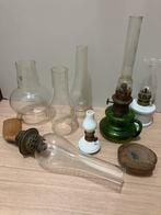 Antieke olielampjes en glazen, Antiek en Kunst, Antiek | Glas en Kristal, Ophalen of Verzenden