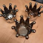 Te koop drie theelichtjeshouders kroon, Diversen, Kerst, Ophalen of Verzenden, Nieuw